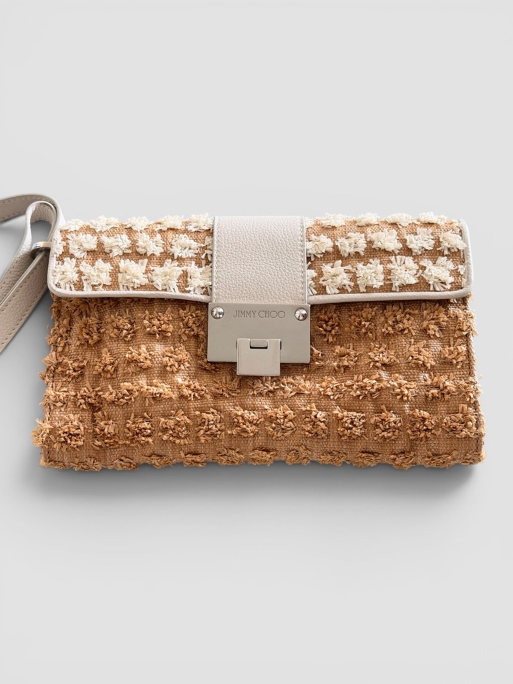 Jimmy Choo Rebel Raffia Wristlet